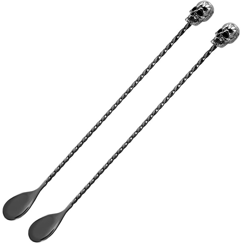 lameishuju Cocktail Spoon Stirring Bar Mixing Long Spoon With Fork 10